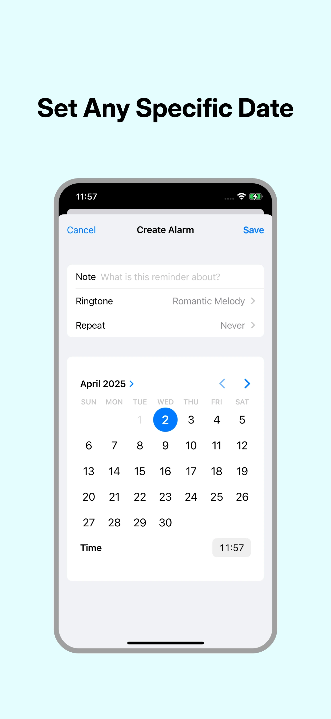 DateAlarm Screenshot 2